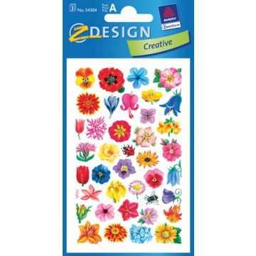 Avery AV-54304 Papieretiket Z-design Creative Pakje A 3 Vel Bloempjes