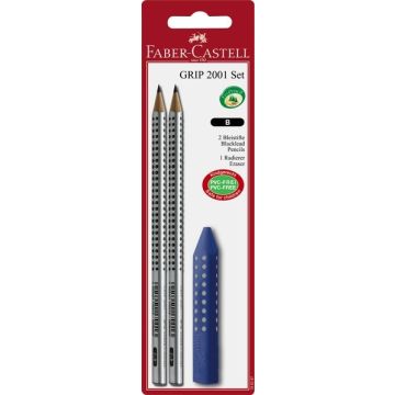 Faber Castell FC-185297 Potlood GRIP 2001 2 Stuks Met Gum