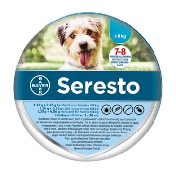 SERESTO TEKEN- EN VLOOIENBAND KLEINE HOND TOT 8 KG 38 CM