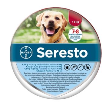 SERESTO TEKEN- EN VLOOIENBAND GROTE HOND VANAF 8 KG 70 CM