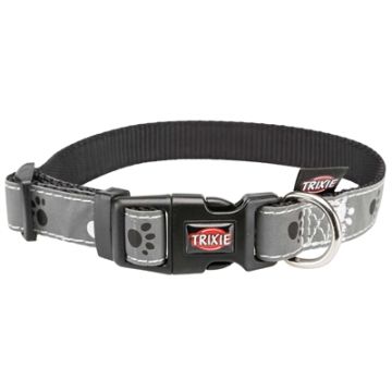TRIXIE HALSBAND HOND SILVER REFLECT ZWART / ZILVERGRIJS 22-35X1,5 CM