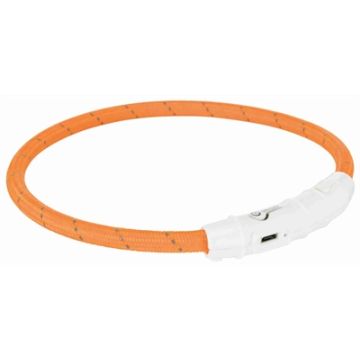 TRIXIE HALSBAND HOND FLASH LICHTHALSBAND USB TPU / NYLON ORANJE 35X0,7 CM