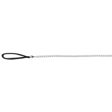 TRIXIE HONDENRIEM KETTING MET NYLON HANDVAT ZWART 100X0,3 CM