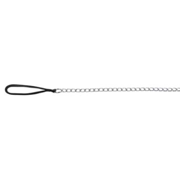 TRIXIE HONDENRIEM KETTING MET NYLON HANDVAT ZWART 100X0,4 CM