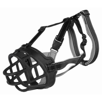 TRIXIE MUILKORF MUZZLE FLEX SILICONE ZWART XL 37X39 CM