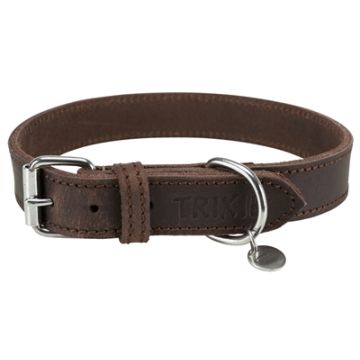 TRIXIE HALSBAND HOND RUSTIC VETLEER DONKERBRUIN 42-48X2,5 CM