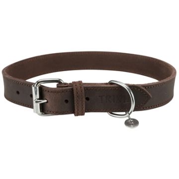 TRIXIE HALSBAND HOND RUSTIC VETLEER DONKERBRUIN 57-66X3 CM