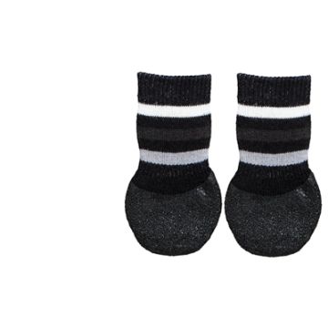 TRIXIE HONDENSOKKEN ANTI-SLIP MET RUBBERLAAG RONDOM ZWART XL 2 ST