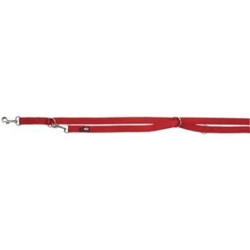 TRIXIE HONDENRIEM PREMIUM VERSTELBAAR TWEELAAGS ROOD 200X1,5 CM
