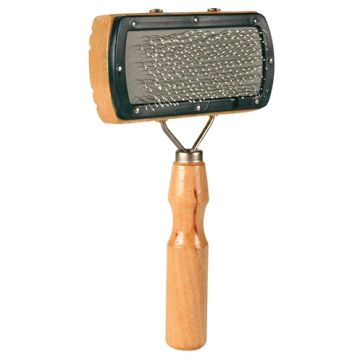 TRIXIE SLICKERBORSTEL HOUT / METALEN PINNEN 18X10 CM 3 ST