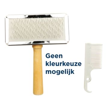 TRIXIE SLICKERBORSTEL HOUTEN GREEP / METALEN PINNEN ASSORTI 13X9 CM 3 ST