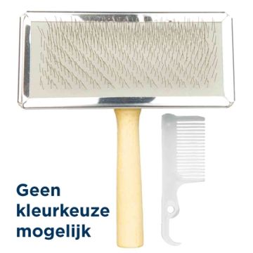 TRIXIE SLICKERBORSTEL HOUTEN GREEP / METALEN PINNEN ASSORTI 14X11 CM 3 ST