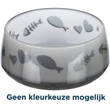 TRIXIE VOERBAK / WATERBAK VIS / HART KUNSTSTOF / RUBBERRING ASSORTI 12 CM 300 ML 4 ST