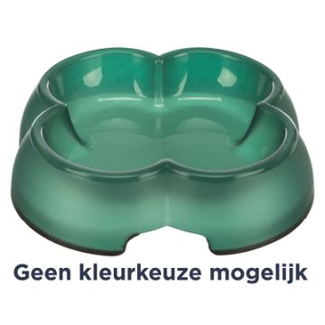 TRIXIE VOERBAK / WATERBAK TRANSPARANT KUNSTSTOF / RUBBERRING ASSORTI 12 CM 250 ML 4 ST