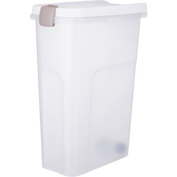 TRIXIE VOERTON LUCHTDICHT AFSLUITBAAR KUNSTSTOF TRANSPARANT WIT / WIT 40 LTR 26,5X44,5X61,5 CM