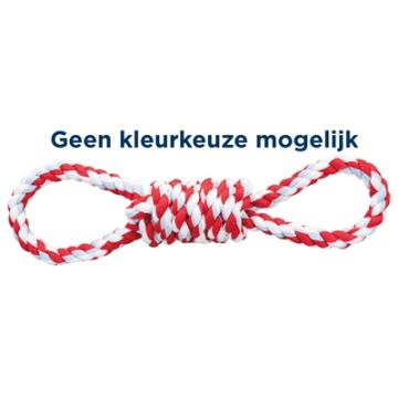 TRIXIE TOUW MET 2 HANDLUSSEN KATOEN POLYESTER  ASSORTI 38 CM 3 ST