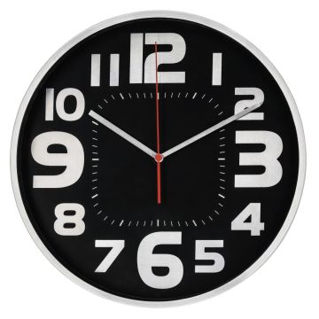 Hama Wandklok Emotion Ø 30 Cm Geluidsarm Zilver/zwart