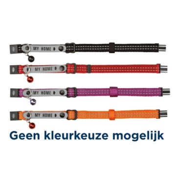 TRIXIE KATTENHALSBAND MET ADRESFLAP MY HOME REFLECTEREND ASSORTI 4 ST