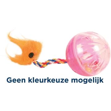 TRIXIE SET RATELBALLEN MET STAART KUNSTSTOF ASSORTI 4X4X4 CM 4X2 ST