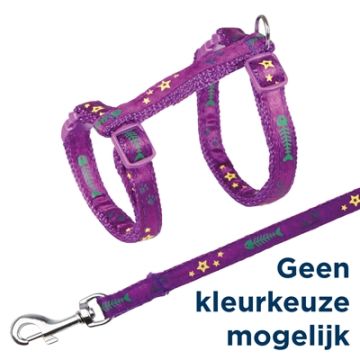 TRIXIE KATTENTUIG MET RIEM VISGRAAT ASSORTI 23-39X1 CM 120CM 4 ST