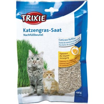 TRIXIE KATTENGRAS ZAAD NAVULZAKJE VOOR #4232 12X100 GR