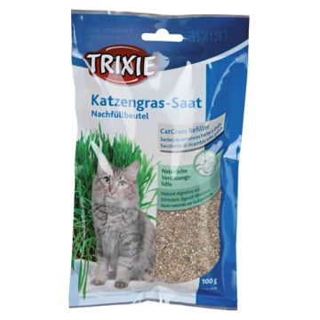 TRIXIE KATTENGRAS ZAAD NAVULZAKJE VOOR #4235 12X100 GR