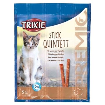 TRIXIE PREMIO STICK QUINTET GEVOGELTE / LEVER 24X5X5 GR