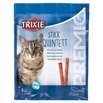 TRIXIE PREMIO STICK QUINTETT ZALM / FOREL 24X5X5 GR