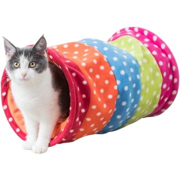 TRIXIE SPEELTUNNEL FLEECE MEERKLEURIG 50X25X25 CM 2 ST