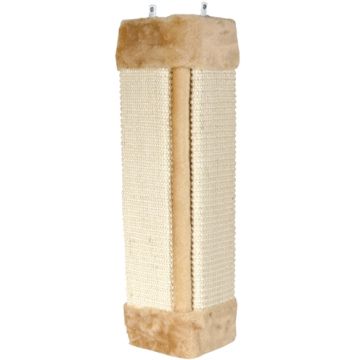 TRIXIE KRABPLANK HOEK SISALTAPIJT / PLUCHE MET CATNIP NATUREL / BEIGE 23X49 CM