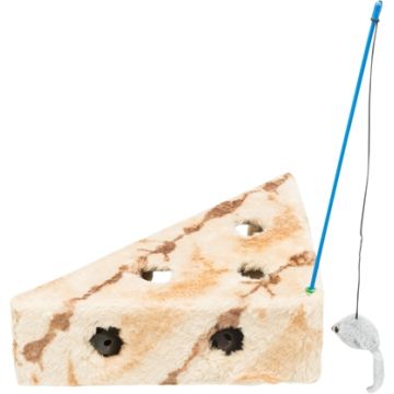 TRIXIE CAT'S CHEESE MET SPEELHENGEL & SPEELBALLEN PLUCHE 36X26X8 CM 2 ST