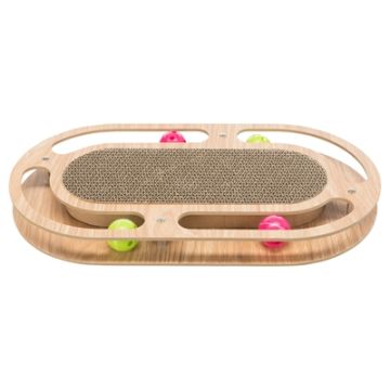 TRIXIE KRABKARTON MET SPEELGOED HOUT MET CATNIP 46X25X4 CM