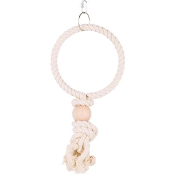 TRIXIE TOUWRING MET HOUTEN BLOK NATUREL 19X19 CM 3 ST