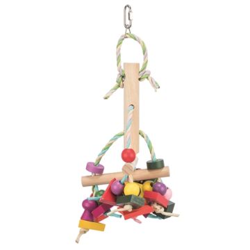 TRIXIE SPEELGOED MET PAPIEREN BANDJES HOUT MEERKLEURIG 31 CM 3 ST