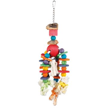 TRIXIE SPEELGOED AAN KETTING TOUW & KRALEN HOUT / KURK 35 CM 3 ST