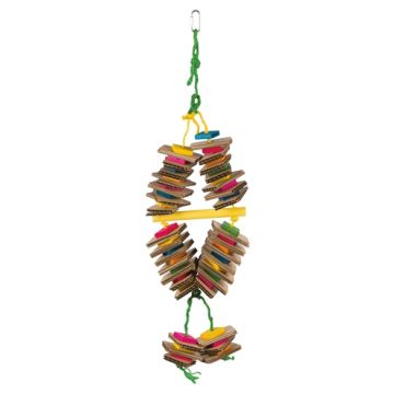 TRIXIE SPEELGOED AAN SISALKOORD MET KARTON HOUT KLEURIG 18X35 CM 3 ST