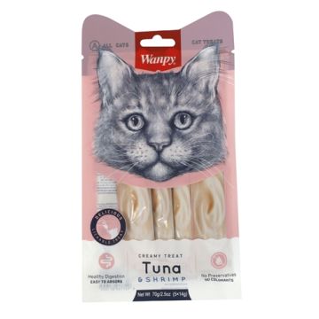 WANPY CREAMY LICKABLE TREATS TUNA / SHRIMP 14 GR 5 ST