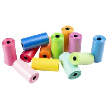 POOPI-DOG POEPZAKJES REGENBOOG KLEUREN 12X15 ST