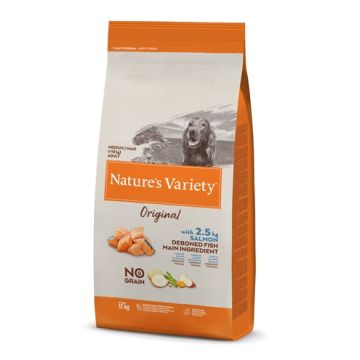 NATURES VARIETY ORIGINAL ADULT MEDIUM / MAXI SALMON NO GRAIN 12 KG
