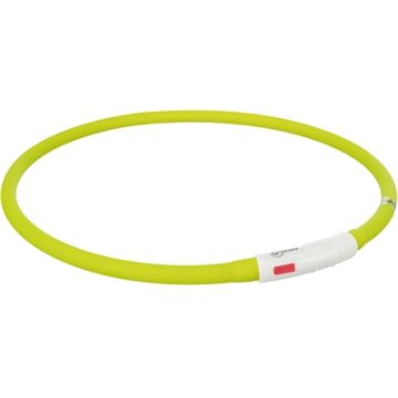 TRIXIE HALSBAND HOND USB FLASH LIGHT LICHTGEVEND OPLAADBAAR GROEN 70 CM