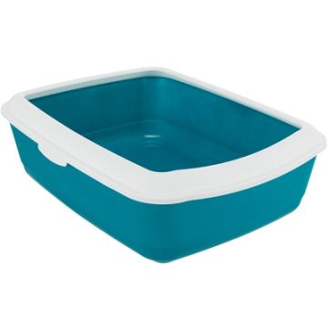 TRIXIE KATTENBAK CLASSIC PETROL / WIT 47X37X15 CM