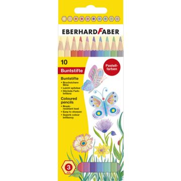 Eberhard Faber EF-514810 Kleurpotloden Pastel Kleur 10 Stuks Assorti