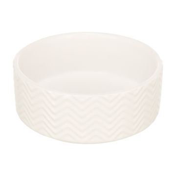 TRIXIE VOERBAK / DRINKBAK WAVE KERAMIEK WIT 16 CM 900 ML
