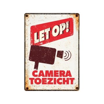 PLENTY GIFTS WAAKBORD BLIK CAMERATOEZICHT 21X15 CM