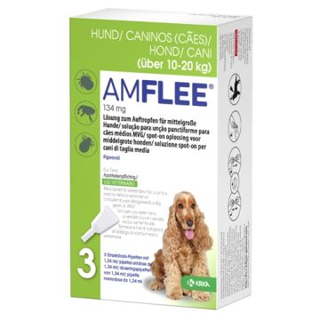 KRKA AMFLEE SPOT ON HOND 10-20 KG 134 MG 3 PIP