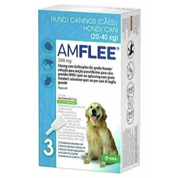 KRKA AMFLEE SPOT ON HOND 20-40 KG 268 MG 3 PIP