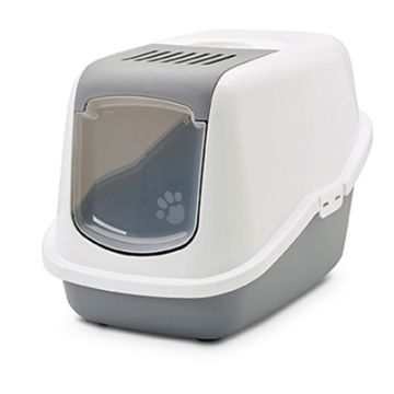 SAVIC KATTENBAK NESTOR GRIJS / BRUIN 56X39X38,5 CM