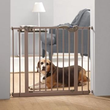 SAVIC DOG BARRIER AFSLUITHEK MET KLEINE DEUR GRIJS 74-84X107 CM