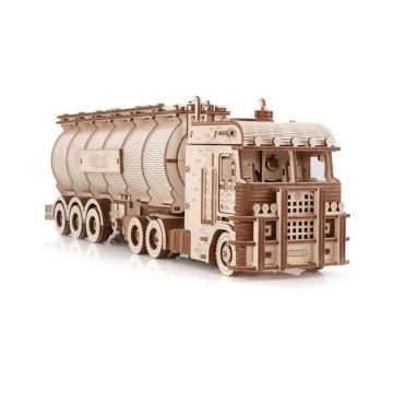Eco Wood 3D Houten Puzzel Truck “Road King” met ronde Container-Semitrailer Modelbouw