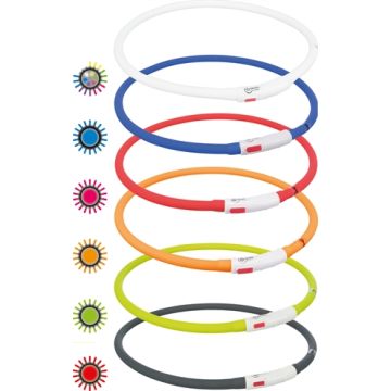 TRIXIE FLASH LICHTRING USB SILICONE MEERKLEURIG XS-XL 70 CM 10MM